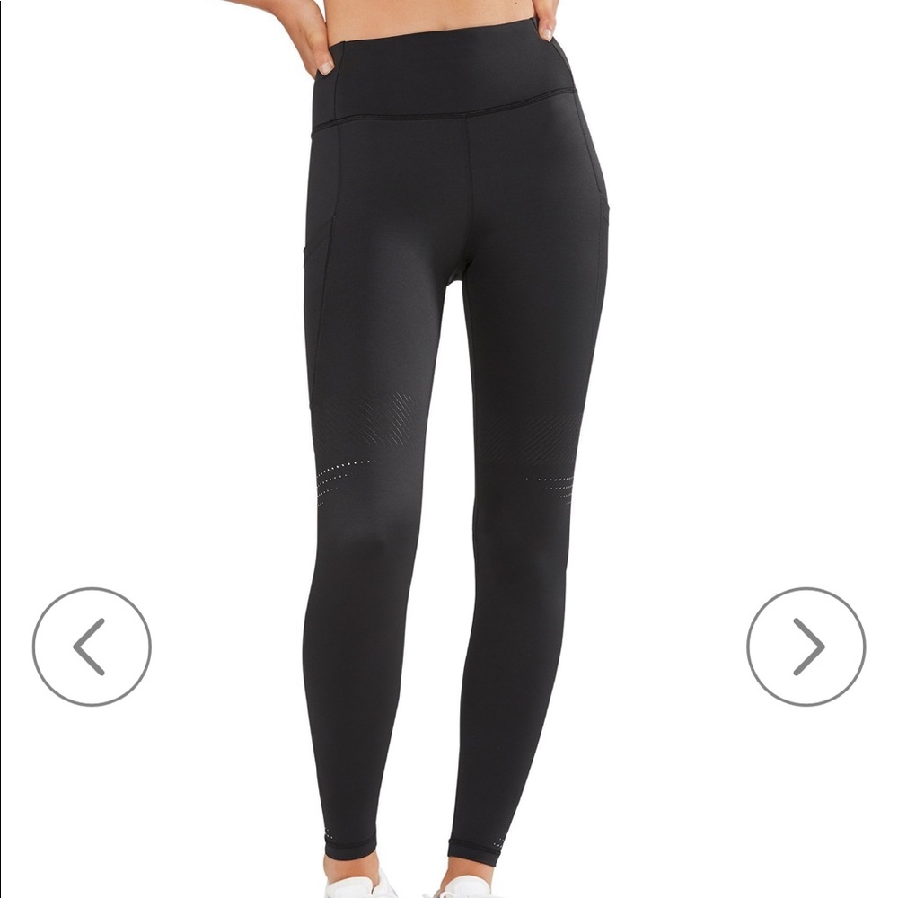 Lilybod black simple print running full length leggings